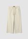 White pure cotton straight-fit trousers with drawstring_4