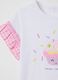 White T-shirt with flounce and cupcake application_2