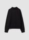 Black stretch viscose sweatshirt with roll neck, regular fit_6