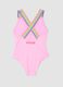 Pink stretchy fabric swimsuit_1