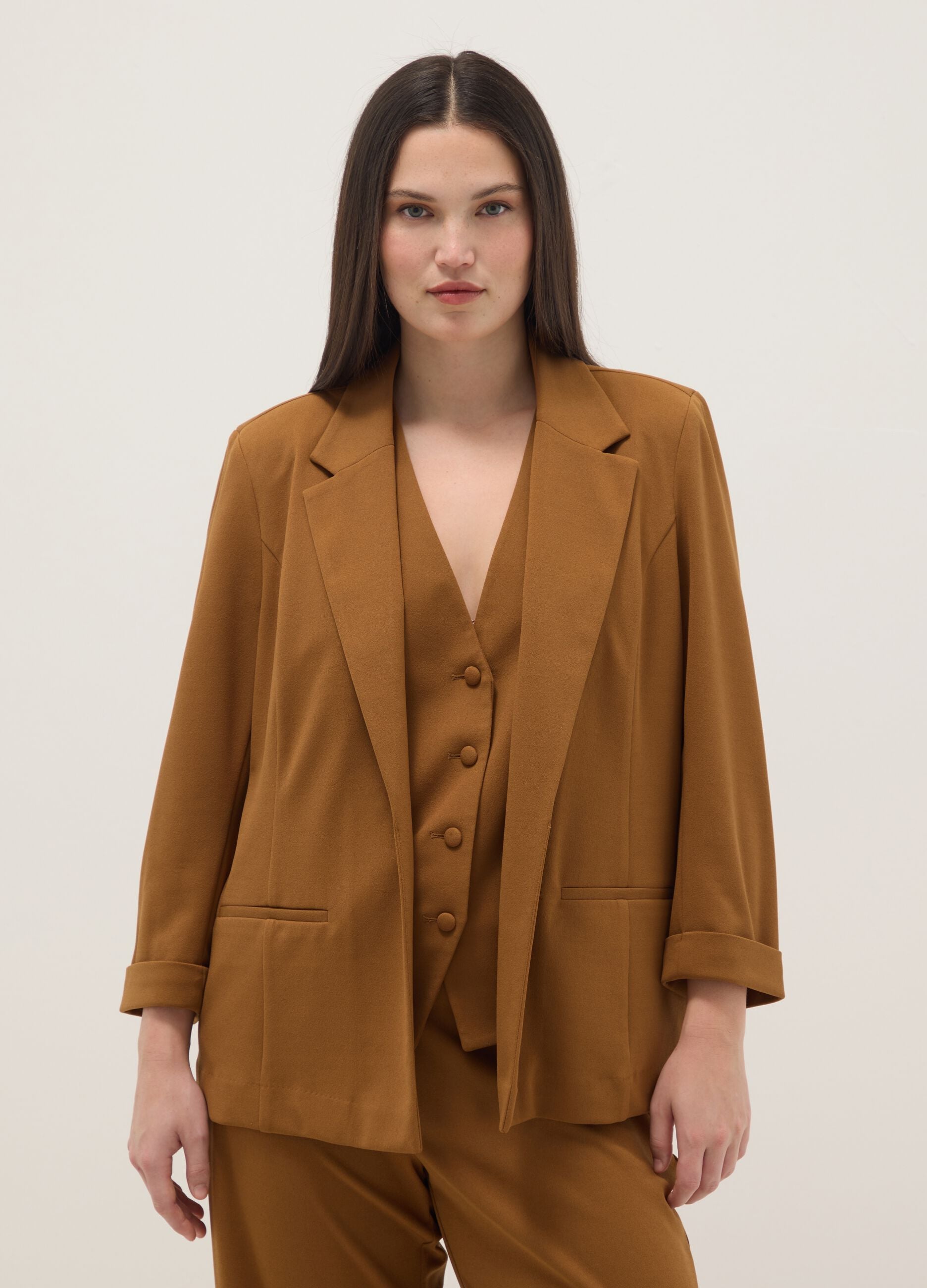 Brown Regular Fit Blazer