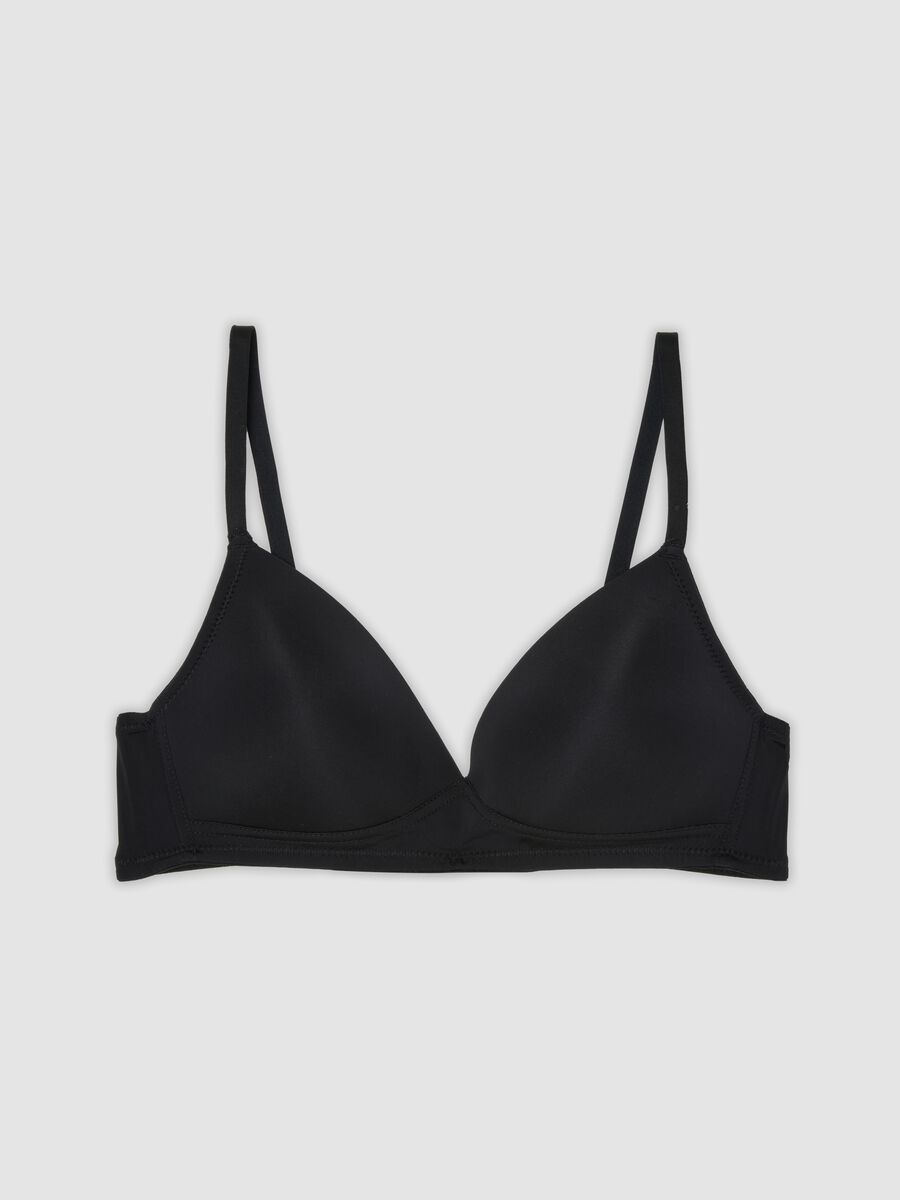 Black padded stretch-fabric bra_4
