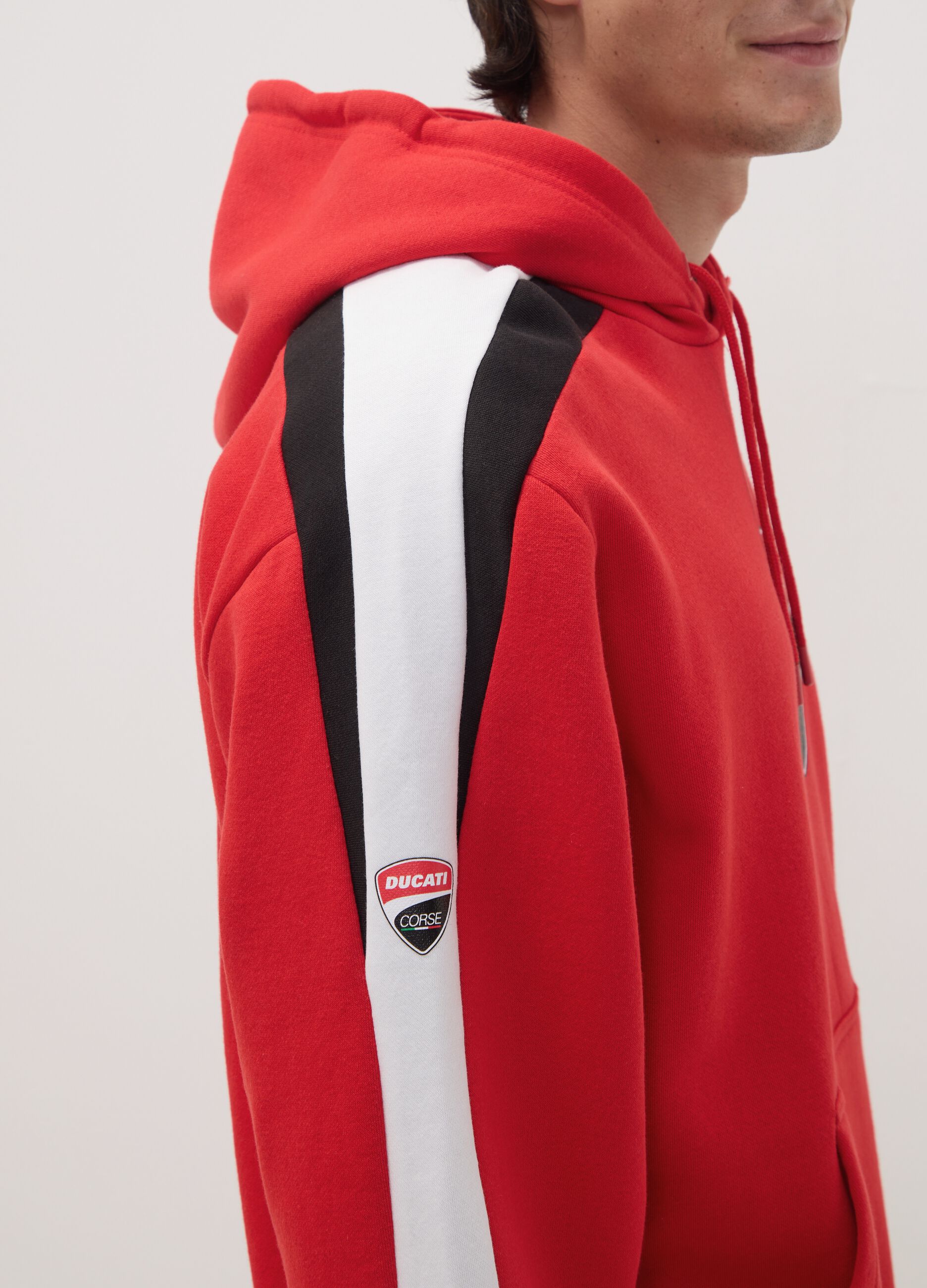 Red Ducati printed cotton-blend hoodie