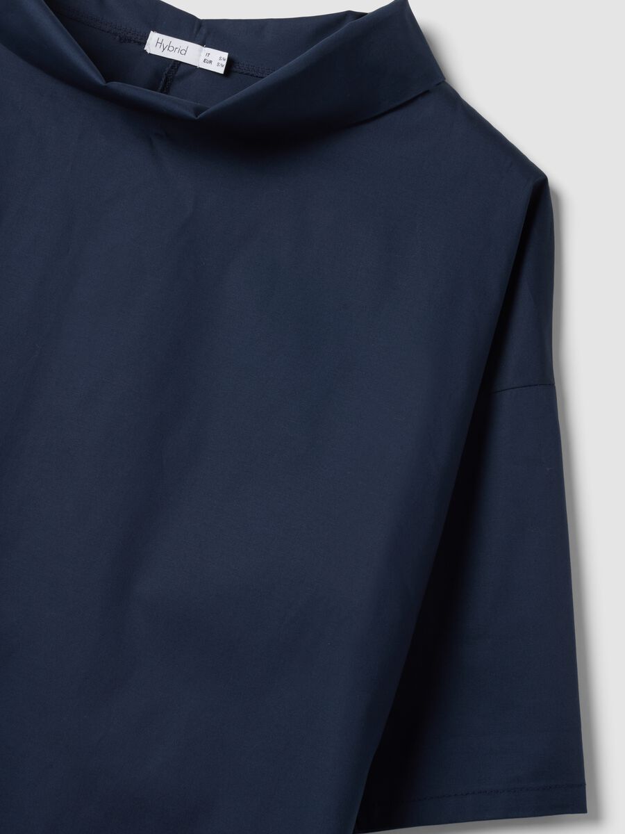 Blue stretch cotton top_5