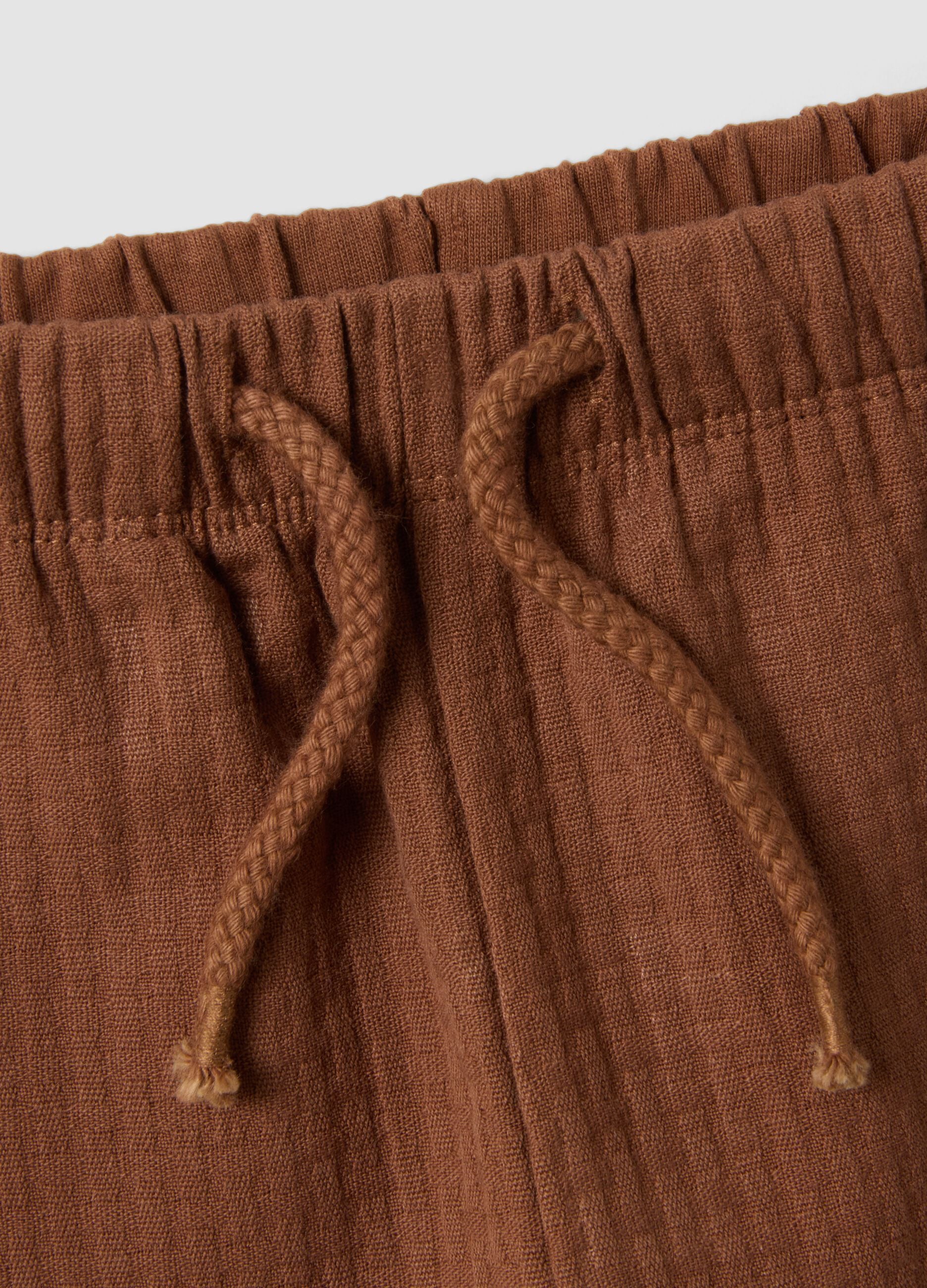 Brown shorts in pure cotton