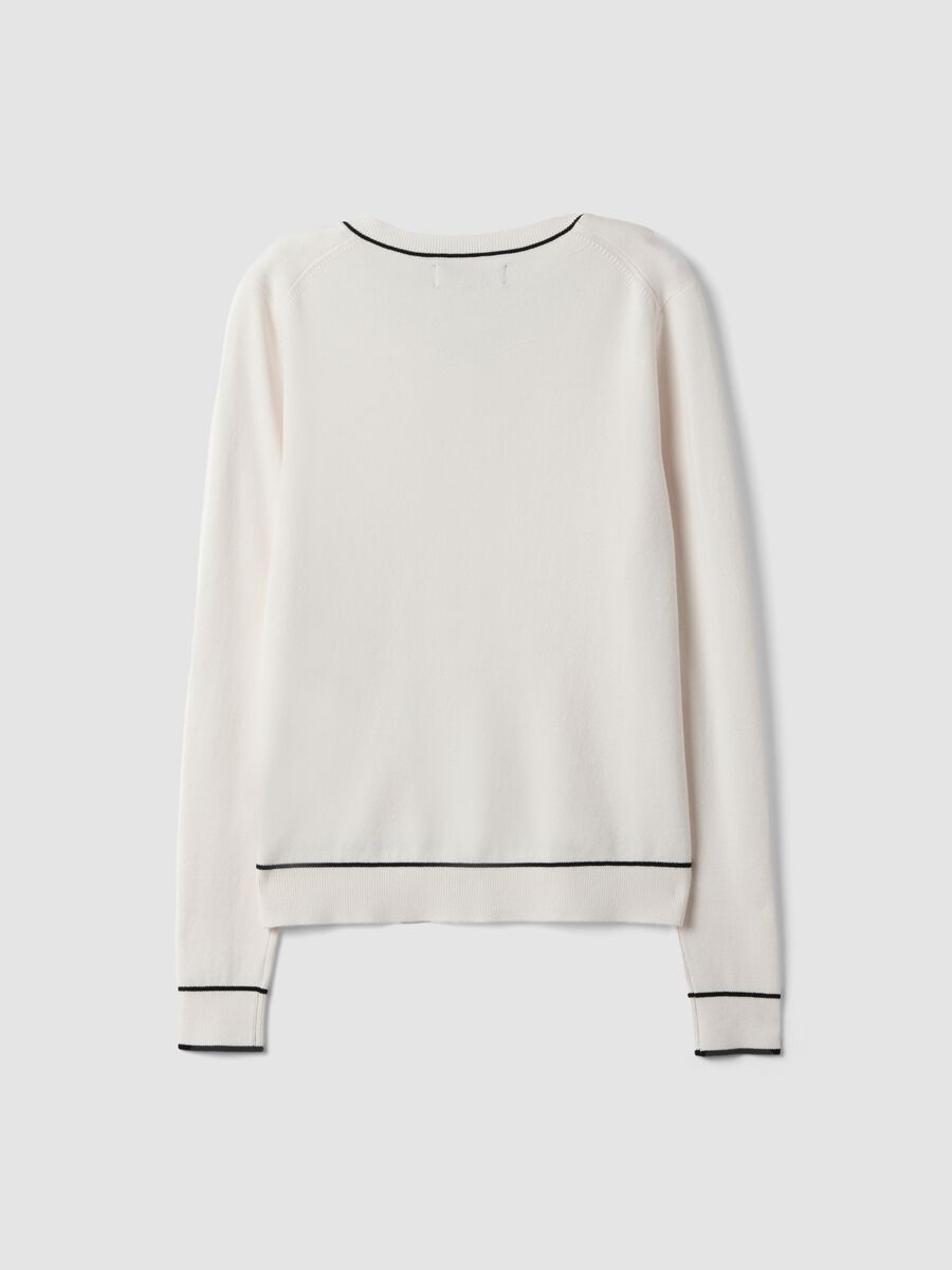White stretch viscose regular-fit cardigan_5