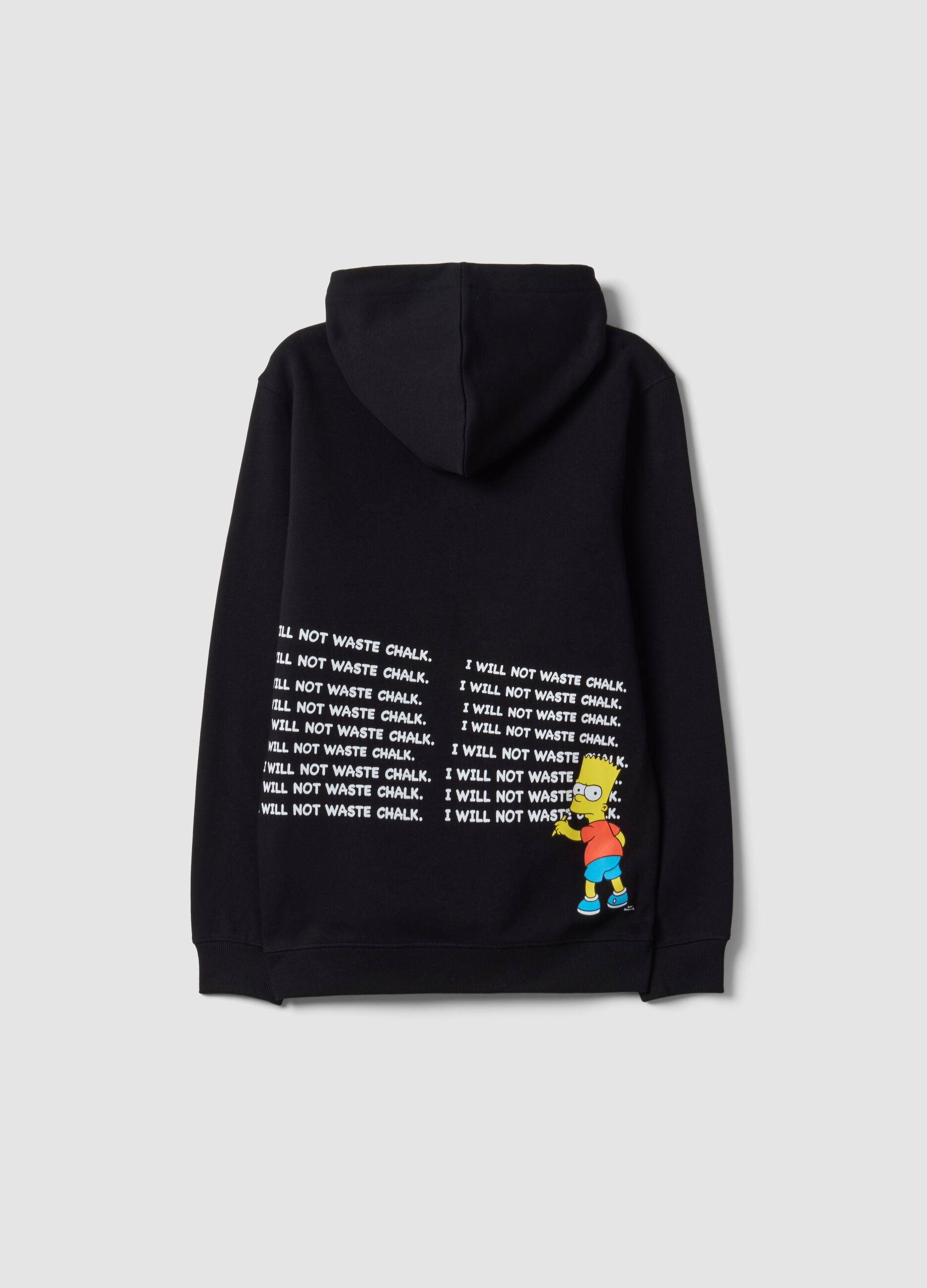 Black pure cotton hoodie with The Simpsons print for boys