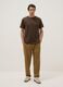 Brown regular fit crew neck T-shirt in pure cotton_1