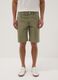 Green regular-fit stretch cotton Bermuda shorts_1