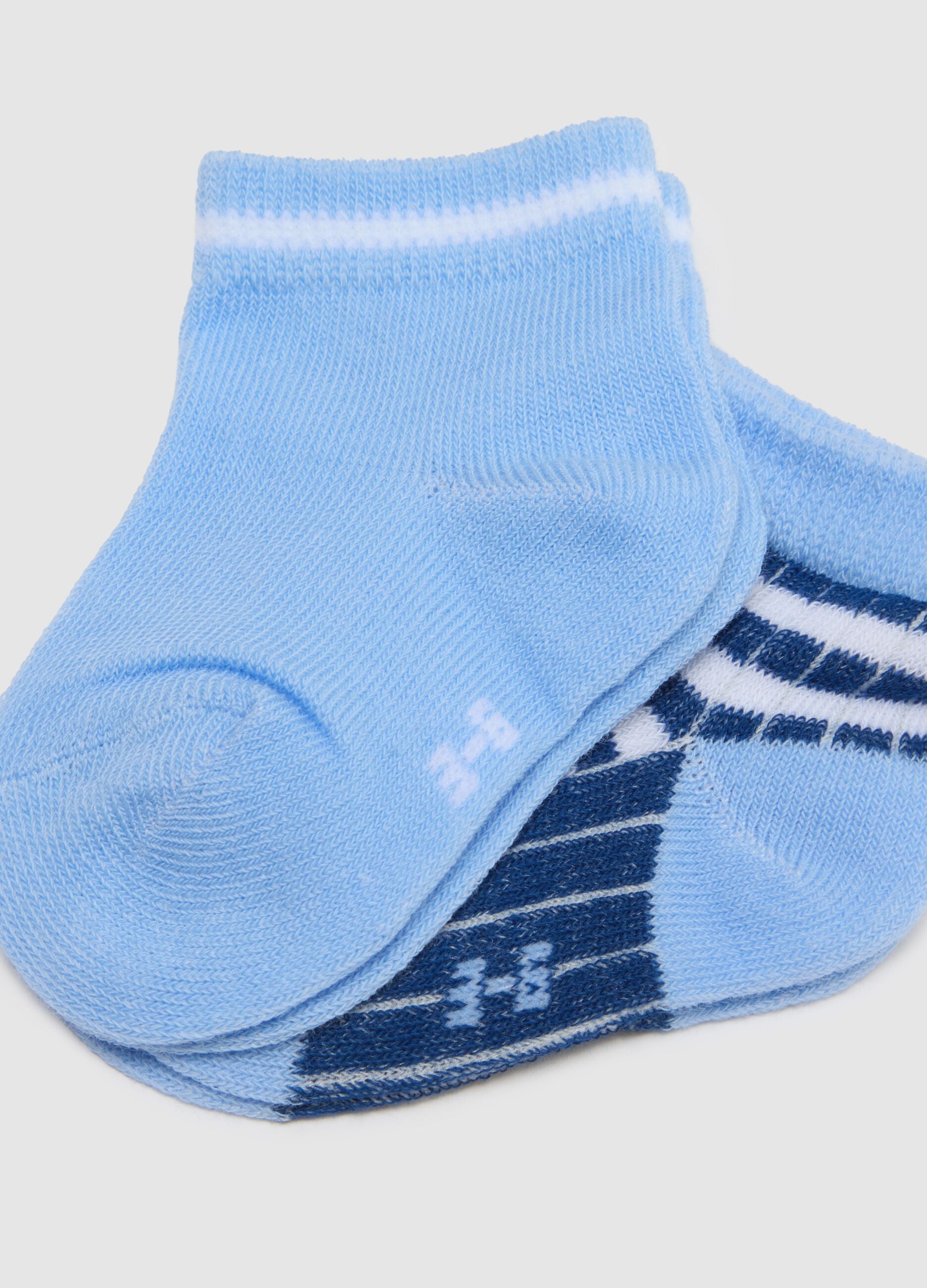 Multicolour cotton-blend baby socks tripack with patterns