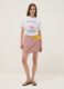 White pure cotton T-shirt with floral print, regular fit_0