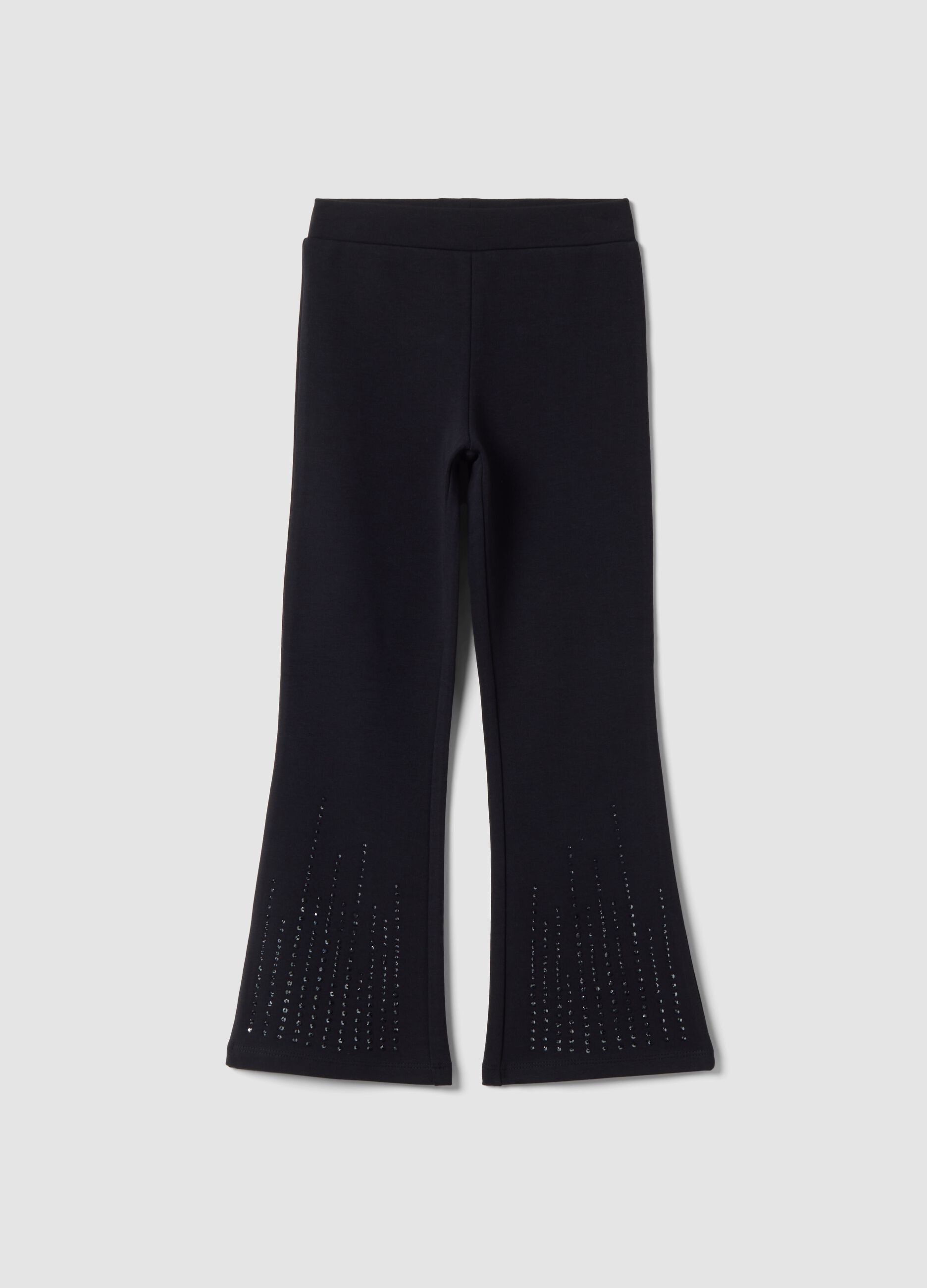 Blue flared stretch cotton leggings