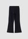 Blue flared stretch cotton leggings_0