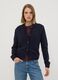 Navy pure cotton crew-neck cardigan with buttons, regular fit_2