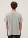 Grey pure cotton T-shirt with blue stripes_3