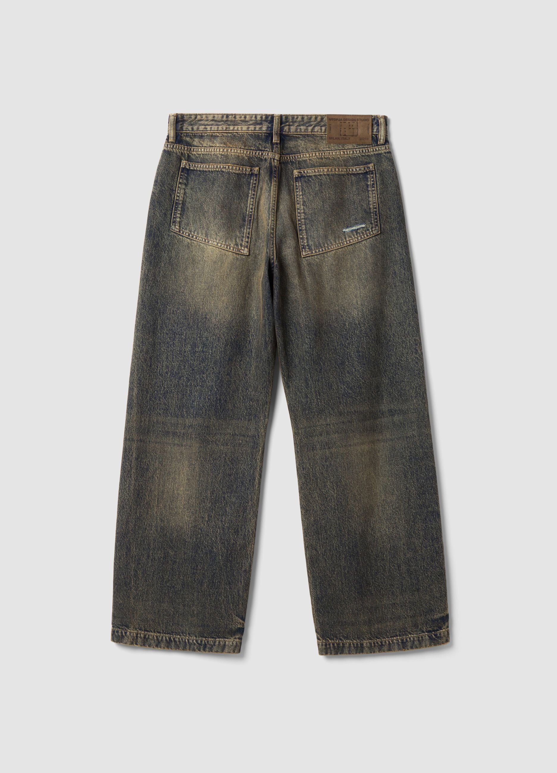 Wide Leg Denim Vintage Dark Blue