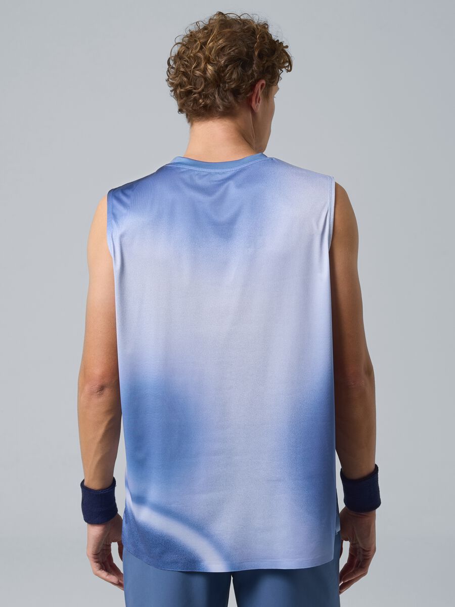 Light Blue ALTAVIA COURT Tank Top in Stretch Fabric with Tie-Dye Effect_3