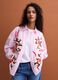 Pink pure cotton poplin shirt with floral print, regular fit_2