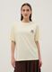 Yellow pure cotton T-shirt with contrast print, relaxed fit_3