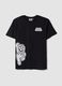 Black pure cotton T-shirt with graphic print_4