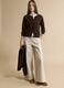 Brown crew-neck cardigan in pure cashmere_1