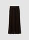 Brown ribbed stretch viscose straight-fit trousers_0