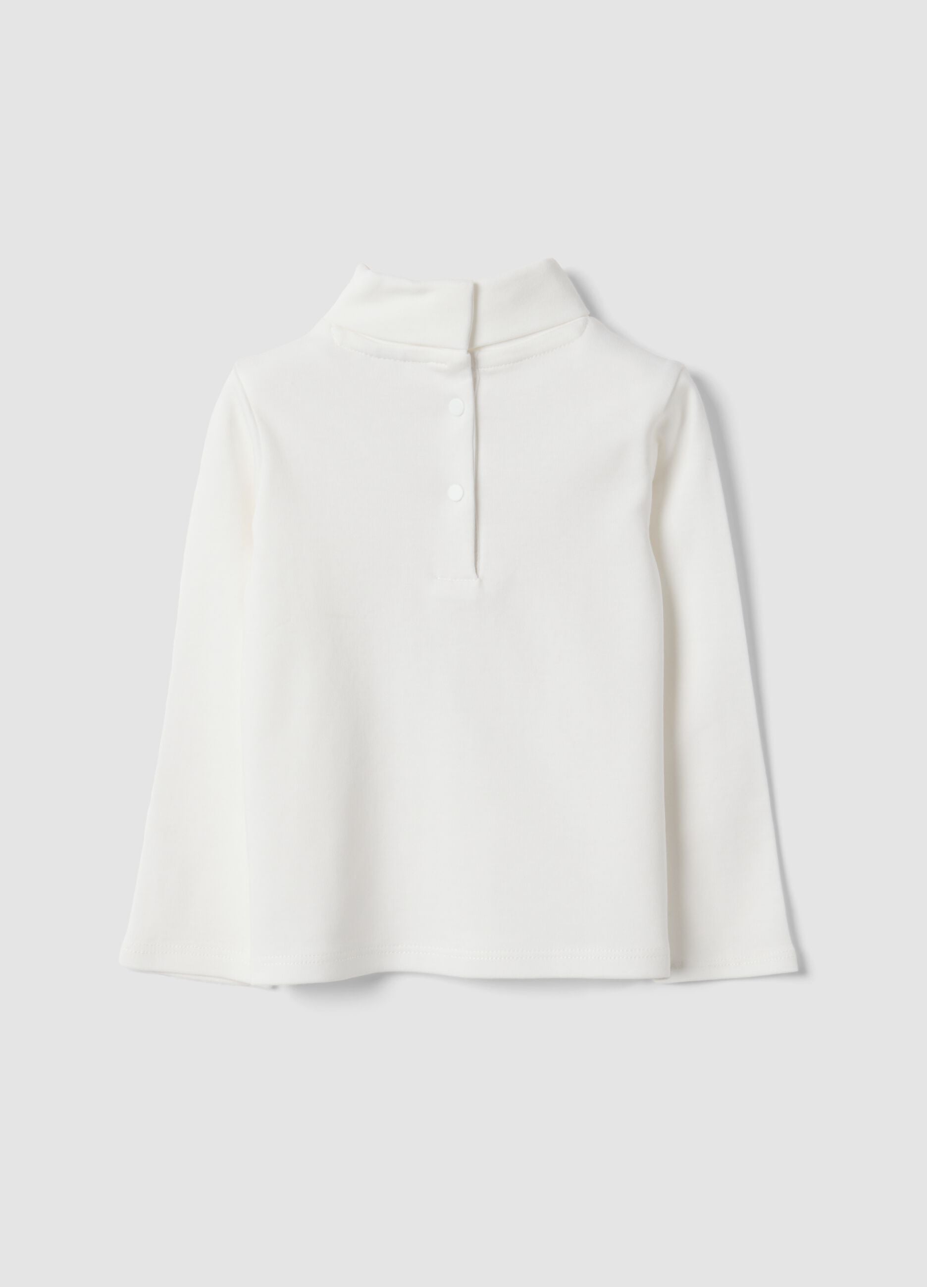White pure organic cotton crew-neck T-shirt
