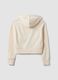 White cotton-blend fitted zip-up hoodie_2