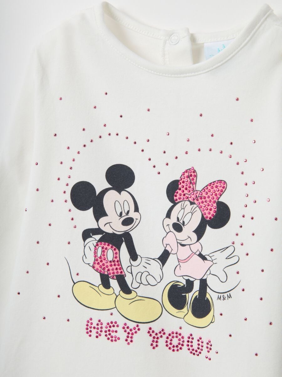White Stretch Cotton T-Shirt for Girls Regular Fit with Print_2