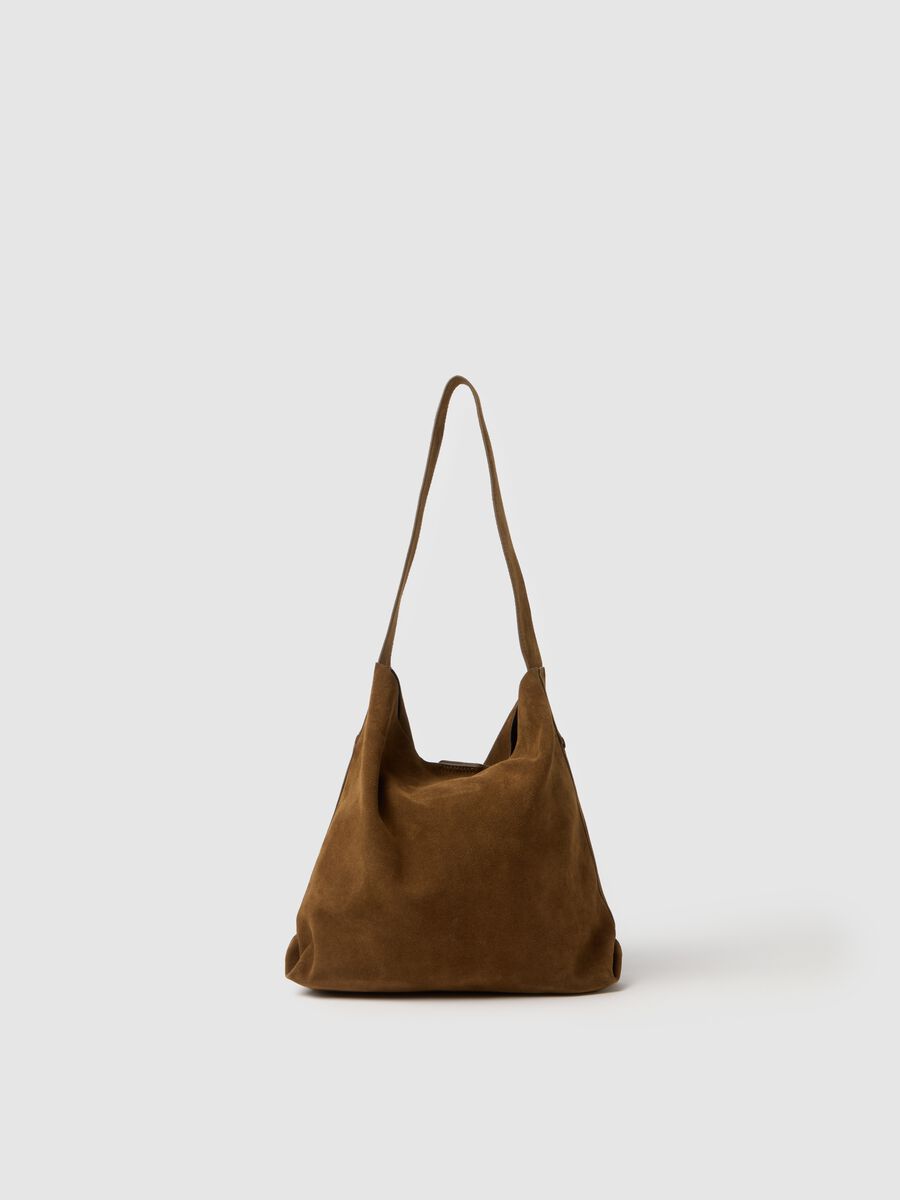 Borsa shopper in vera pelle marrone_1