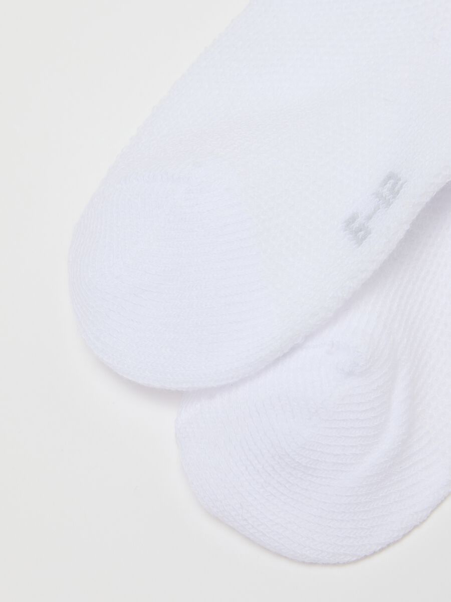 Two-pack of white cotton blend baby socks regular fit_1