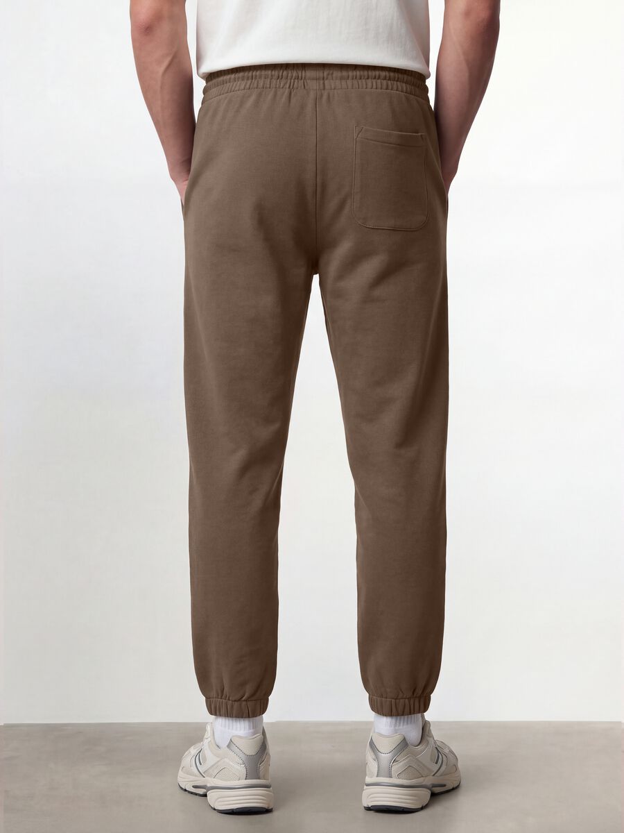 Pantaloni jogger marroni in misto cotone regular fit_2
