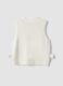 White crew-neck viscose-blend cable-knit gilet for baby girl_1