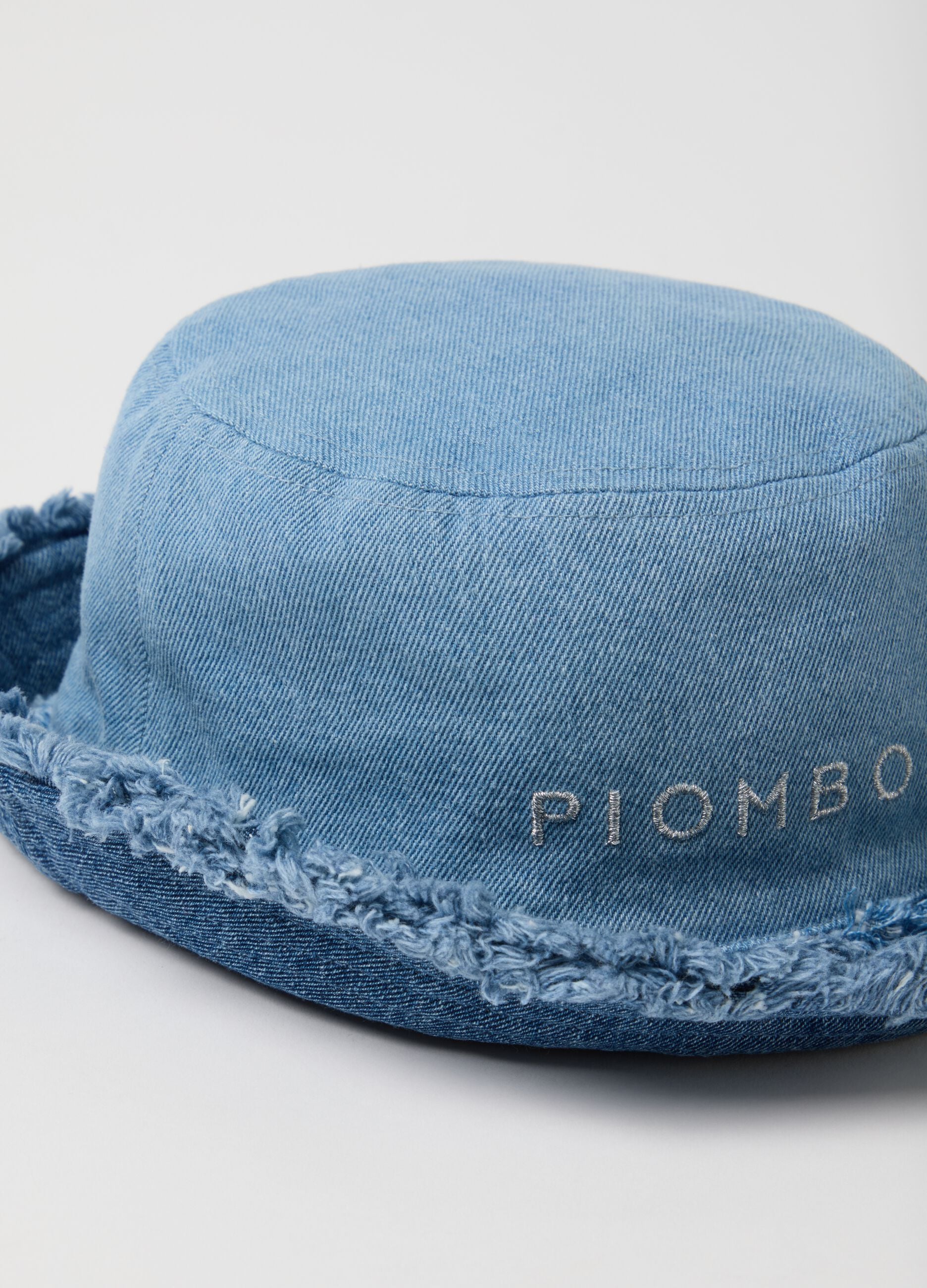 Girl's regular fit blue denim pure cotton bucket hat with fringes