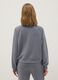 Grey regular fit modal blend sweatshirt with half zip_2