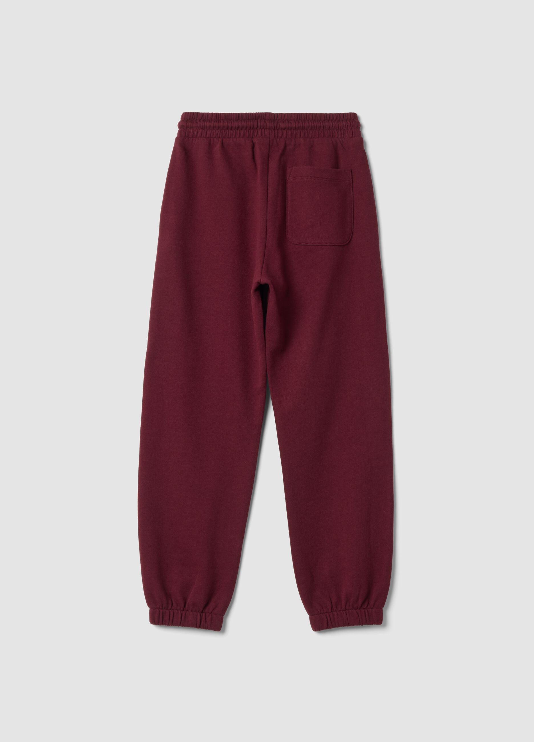 Purple cotton and viscose blend jogger trousers