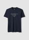 Blue short-sleeved pure cotton regular fit T-shirt_4