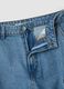 Blue pure cotton wide-leg cargo jeans_1