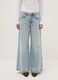 Blue wide leg pure cotton jeans with rips_1