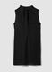 Black sleeveless high-neck slim-fit dress with bow_6