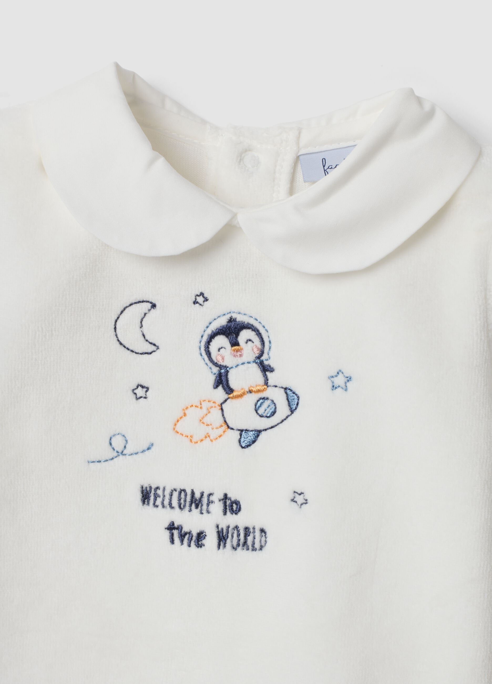 Blue and white organic cotton blend set