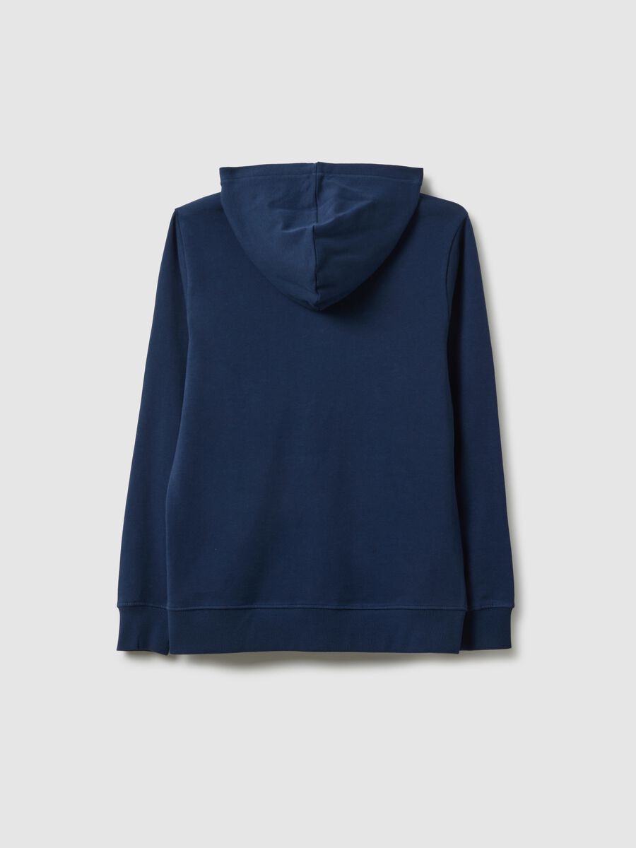 Blue regular fit cotton hoodie for boys_4