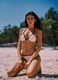 Multicolour triangle bikini top in stretch fabric_0