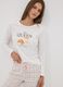White organic cotton pyjamas with &ldquo;Nap Queen&rdquo; print_0
