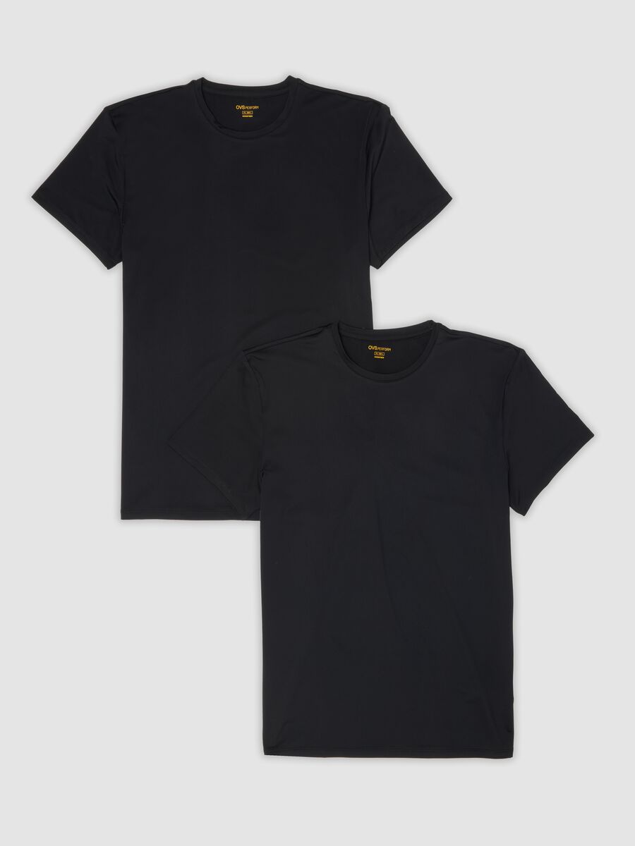 Bipack di t-shirt nere in microfibra elasticizzato regular fit_4