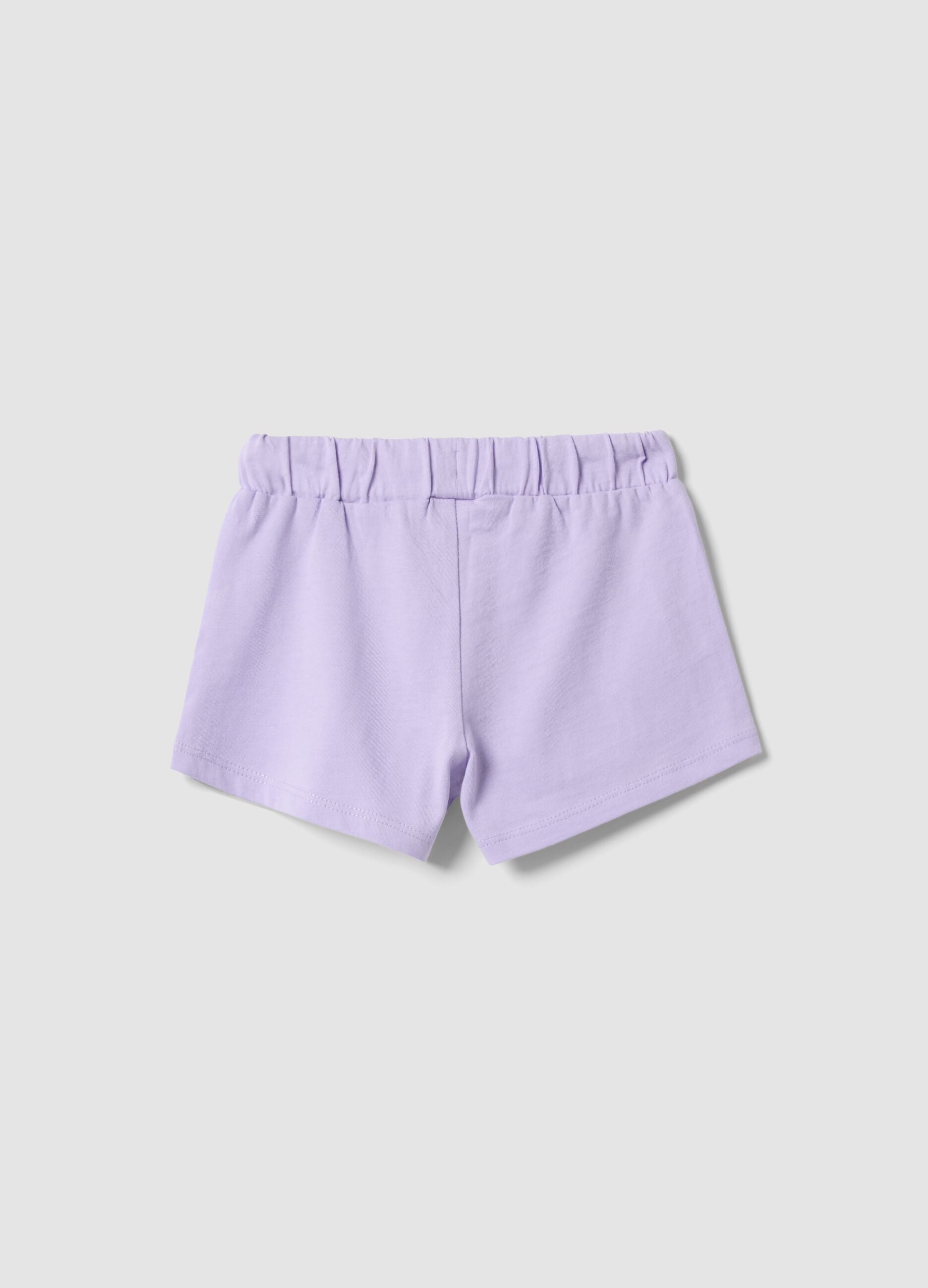 Girls&rsquo; purple 100% cotton shorts, regular fit