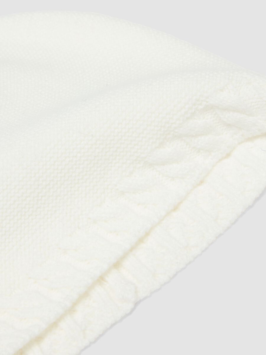 White organic cotton knitted baby hat_2