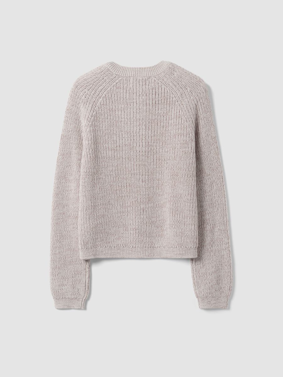 White pure cotton knitted cardigan, regular fit_6