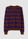 Purple pure wool striped crew-neck jumper_0
