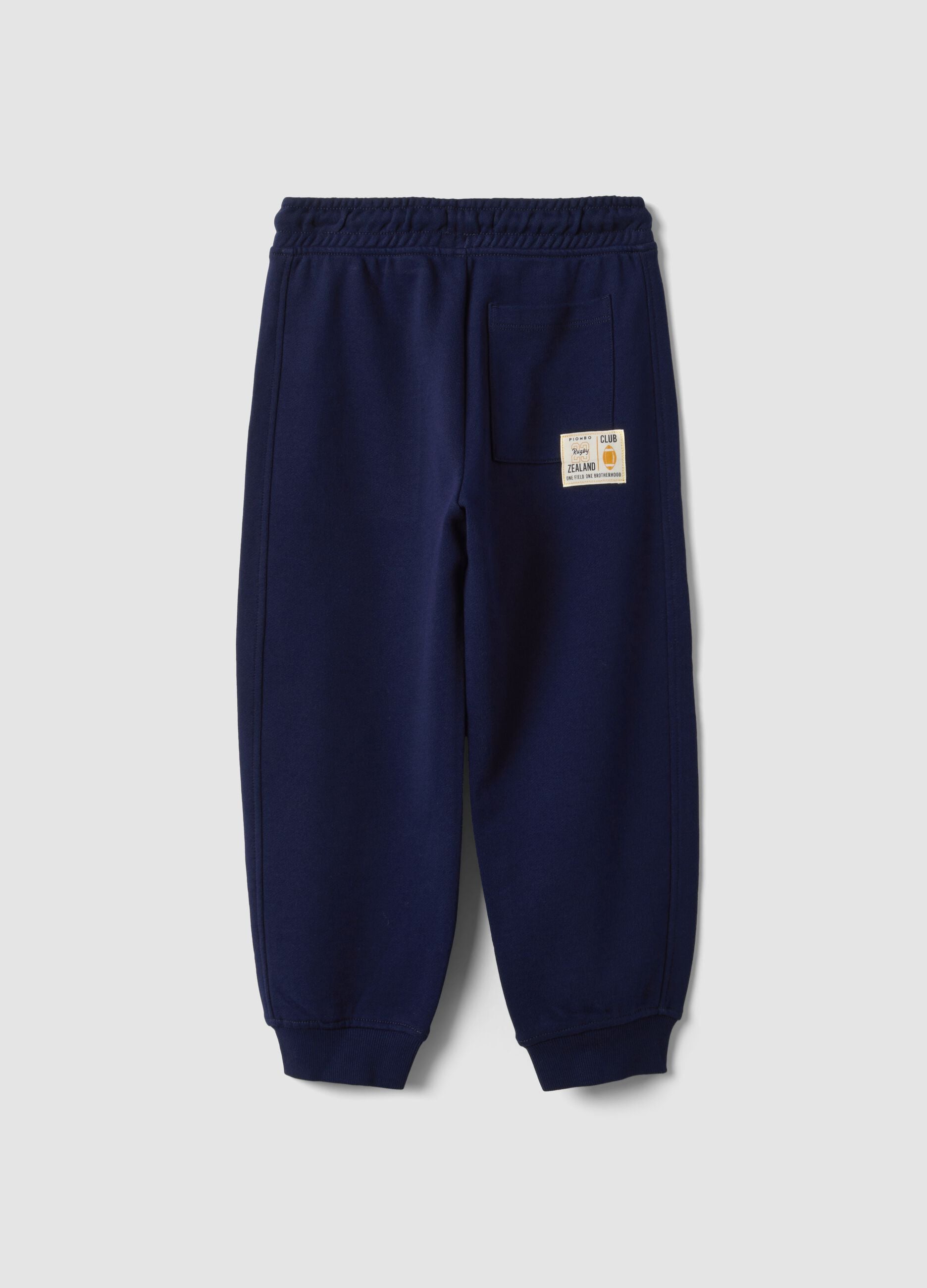 Blue pure cotton joggers with elasticated waist for boys